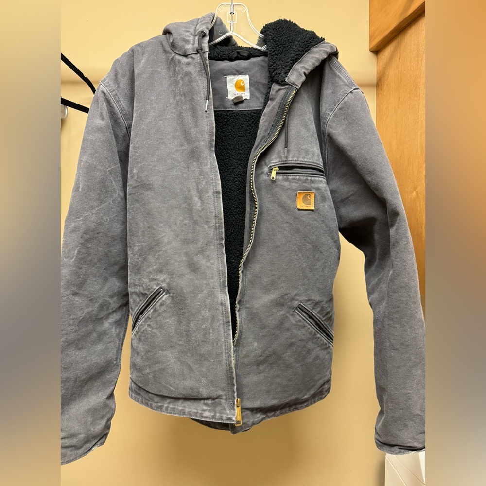 Carhartt Gray Mens Medium Hooded Sherpa Jacket